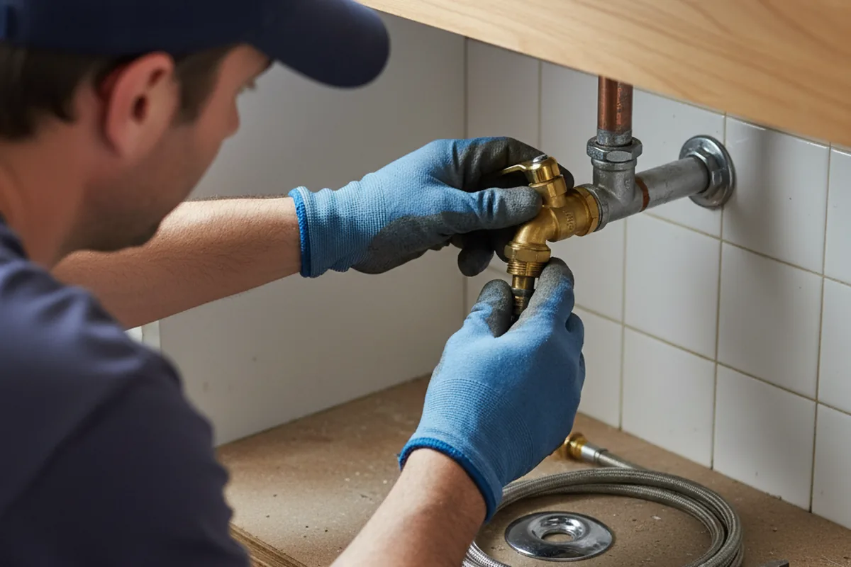 Shutoff valve and fitting work during Faucet and Fixture Repair in Howe
